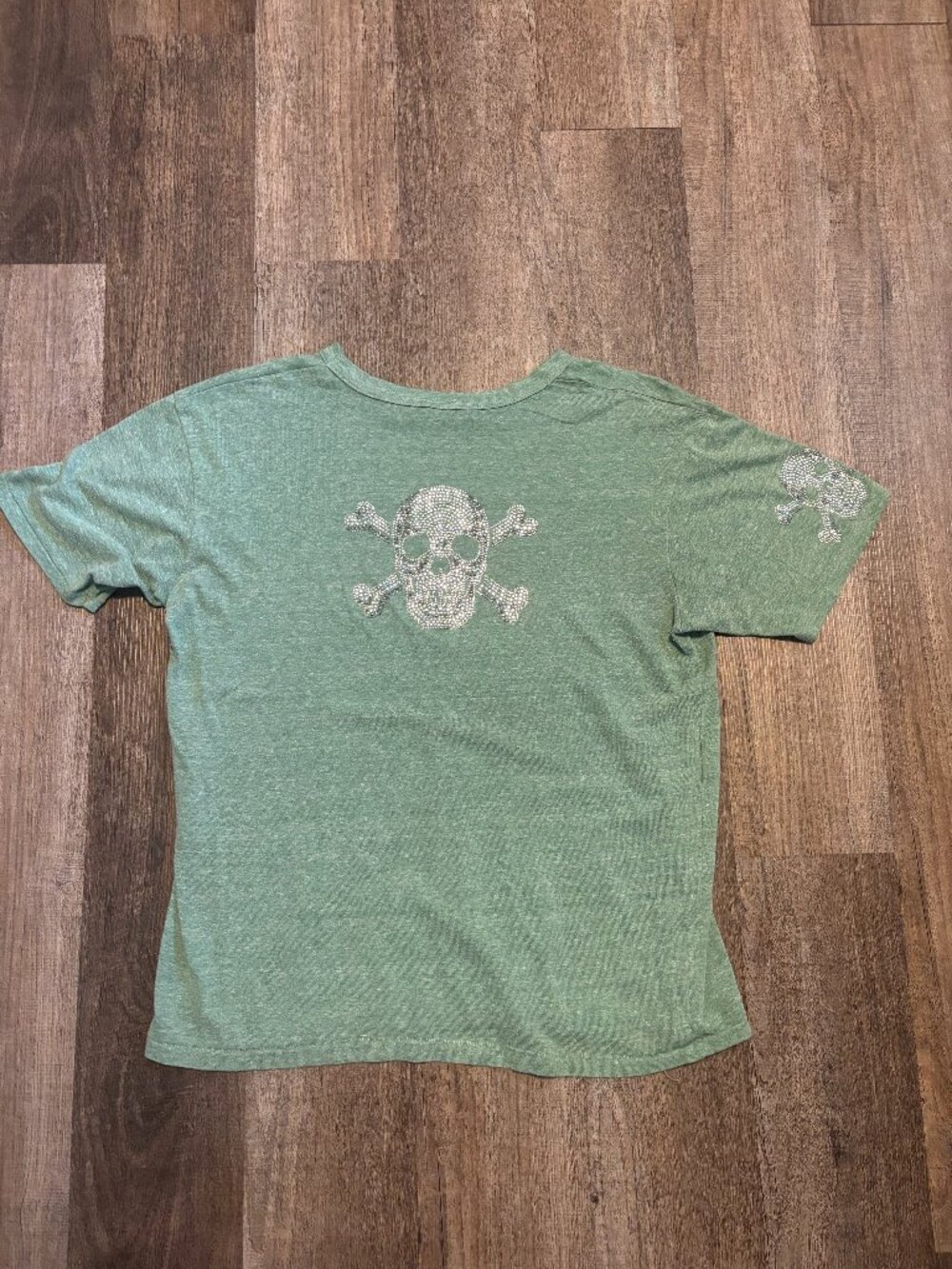 Custom Skull & Crossbones Studded / Bedazzled Tee Shirt